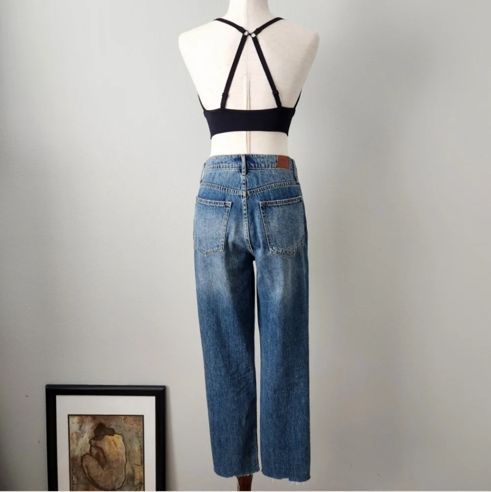 BDG Urban Outfitters Slim Straight High Waisted Cutoff Hem Ankle Jeans, Size 27 - Picture 4 of 16